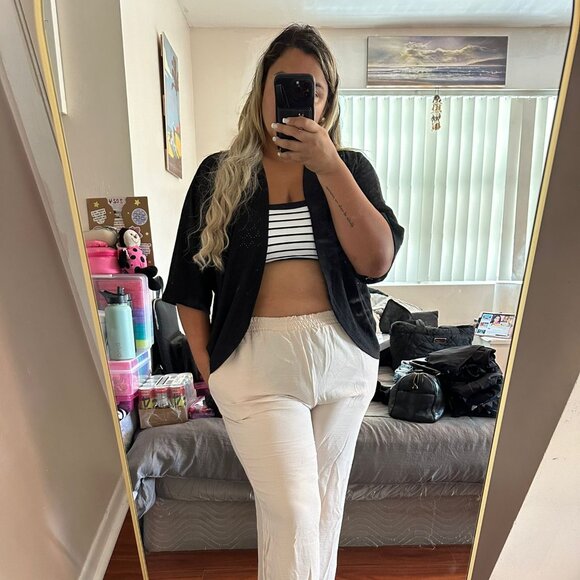 Women's soft cardigan Plus Size Black - Picture 4 of 5